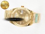 Rolex DayDate 40 228238 ARF 904L Steel YG Crystal Diamonds Bezel on President Bracelet VR3255 - Görsel 9