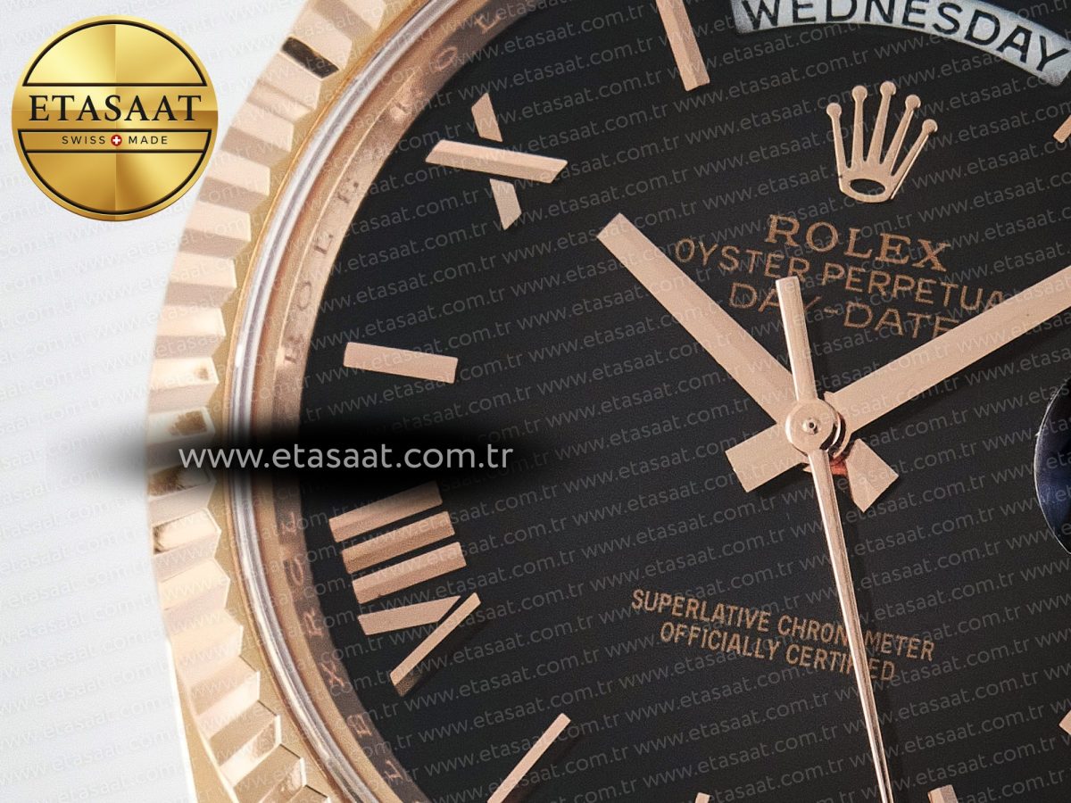 Rolex Day Date 40 RG 228235 ARF 1:1 Best Edition Black Roman Dial on President Bracelet VR3255 - Görsel 12