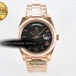 Rolex Day-Date 40 RG 228235 ARF Siyah Roma Kadran VR3255 Eta Saat - Görsel 3 - 1:1 Süper Klon Saat