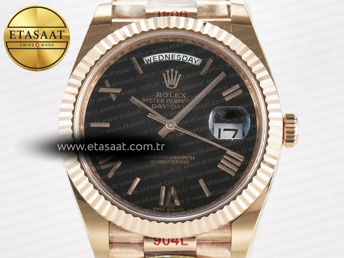 Rolex Day Date 40 RG 228235 ARF 1:1 Best Edition Black Roman Dial on President Bracelet VR3255 - Görsel 4