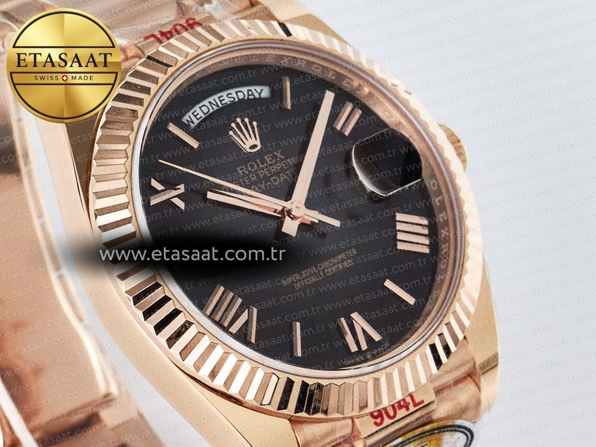 Rolex Day Date 40 RG 228235 ARF 1:1 Best Edition Black Roman Dial on President Bracelet VR3255 - Görsel 5
