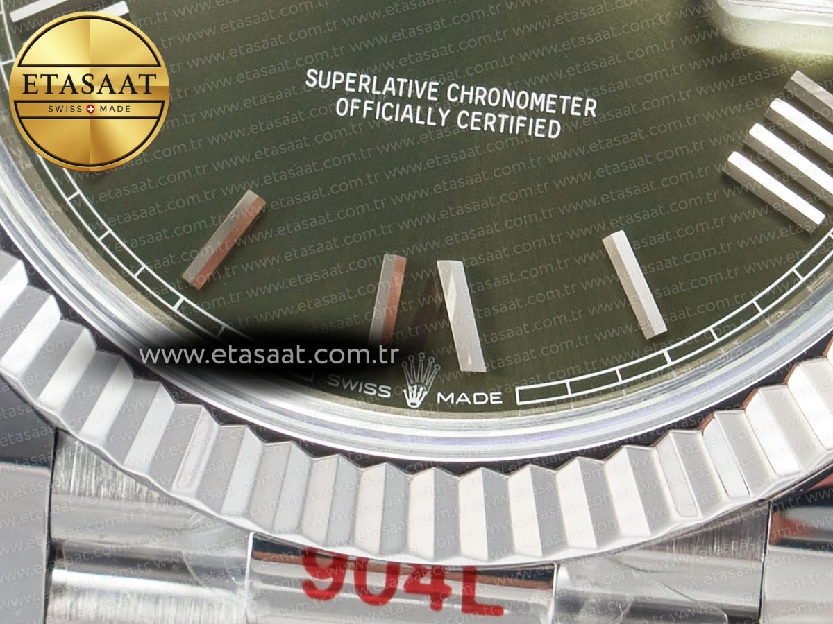 Rolex Day Date 40 SS 228239 ARF 1:1 Best Edition Green Roman Dial on President Bracelet VR3255 - Görsel 11