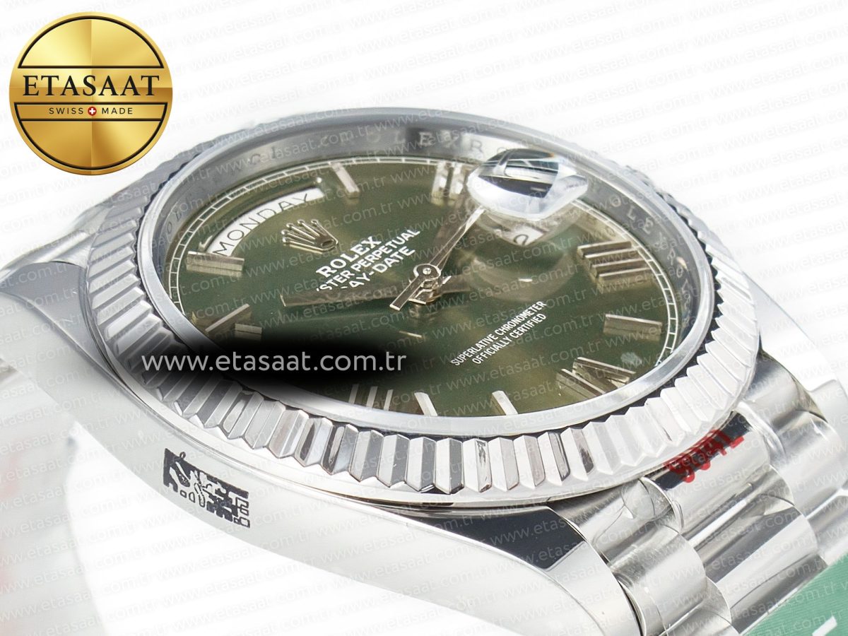 Rolex Day Date 40 SS 228239 ARF 1:1 Best Edition Green Roman Dial on President Bracelet VR3255 - Görsel 7