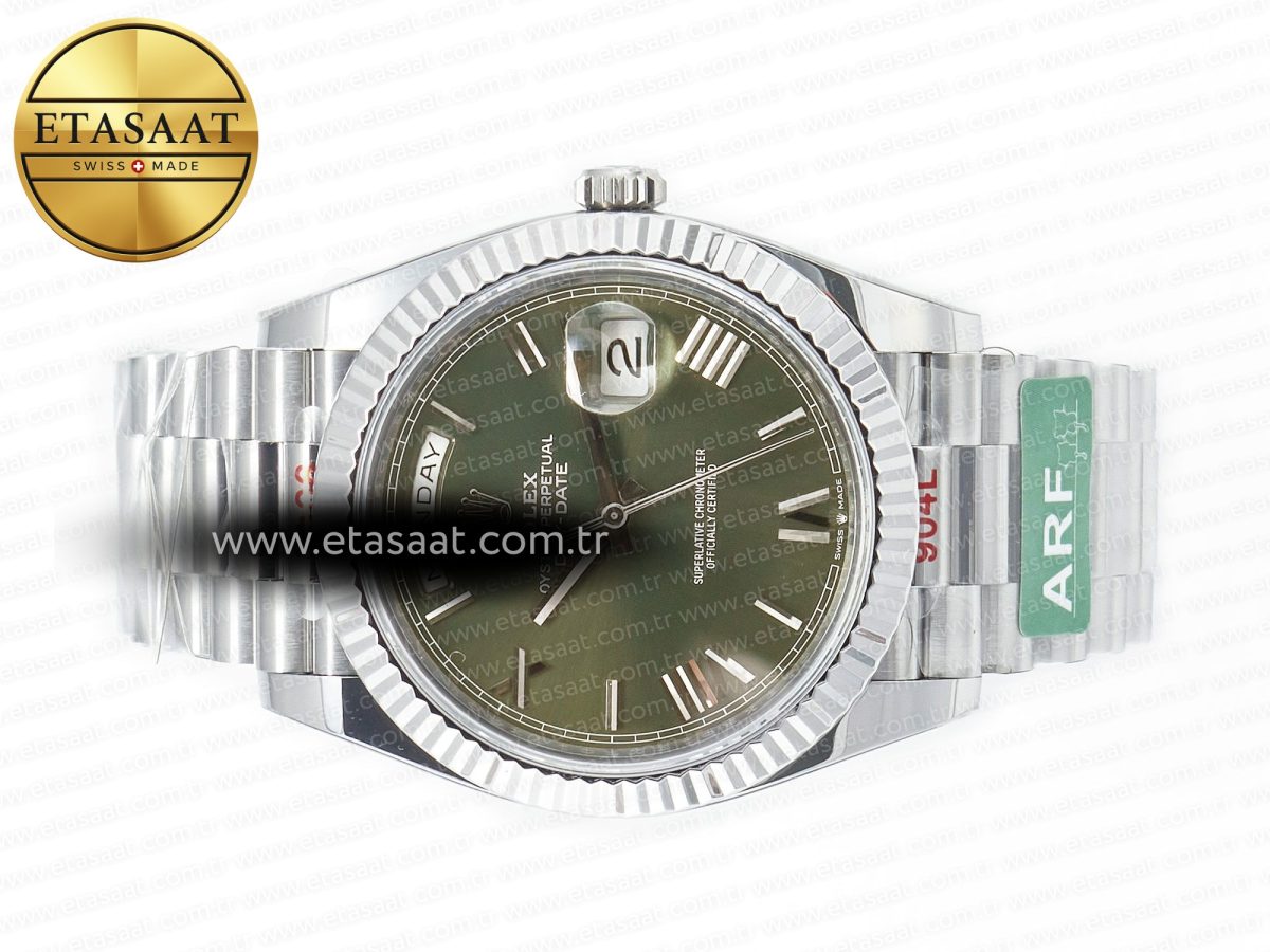 Rolex Day Date 40 SS 228239 ARF 1:1 Best Edition Green Roman Dial on President Bracelet VR3255 - Görsel 9