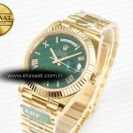 Rolex DayDate 40 YG 228238 ARF 1:1 Best Edition Green Roman Dial on President Bracelet VR3255