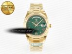 Rolex DayDate 40 YG 228238 ARF 1:1 Best Edition Green Roman Dial on President Bracelet VR3255 - Görsel 3