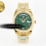 Rolex Day-Date 40 YG 228238 ARF Yeşil Roma Kadran VR3255 Eta Saat - Görsel 3 - 1:1 Süper Klon Saat