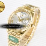 Rolex DayDate 40 YG 228238 ARF 1:1 Best Edition Silver Roman Dial on President Bracelet VR3255