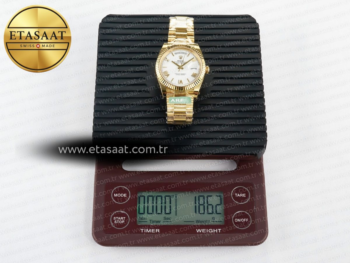 Rolex DayDate 40 YG 228238 ARF 1:1 Best Edition White Roman Dial on President Bracelet VR3255 - Görsel 33