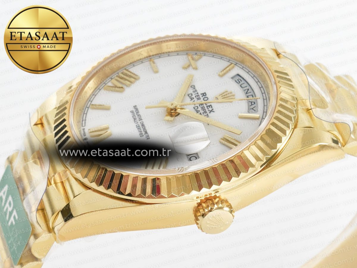 Rolex DayDate 40 YG 228238 ARF 1:1 Best Edition White Roman Dial on President Bracelet VR3255 - Görsel 6