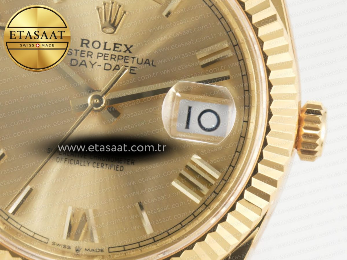 Rolex DayDate 40 YG 228238 ARF 1:1 Best Edition YG Roman Dial on President Bracelet VR3255 - Görsel 11