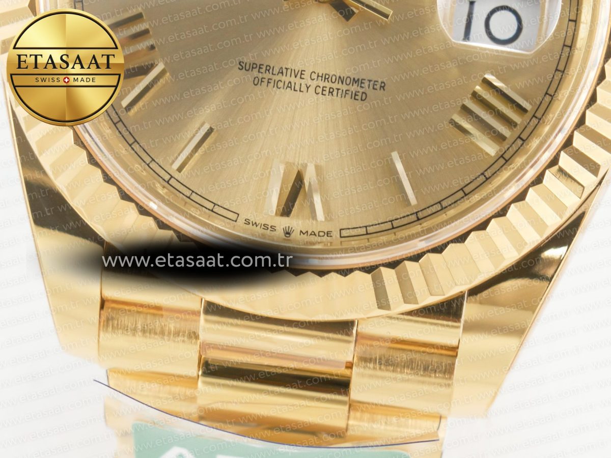 Rolex DayDate 40 YG 228238 ARF 1:1 Best Edition YG Roman Dial on President Bracelet VR3255 - Görsel 13