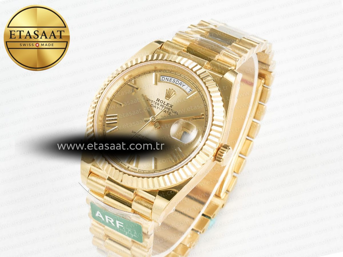 Rolex DayDate 40 YG 228238 ARF 1:1 Best Edition YG Roman Dial on President Bracelet VR3255 - Görsel 2