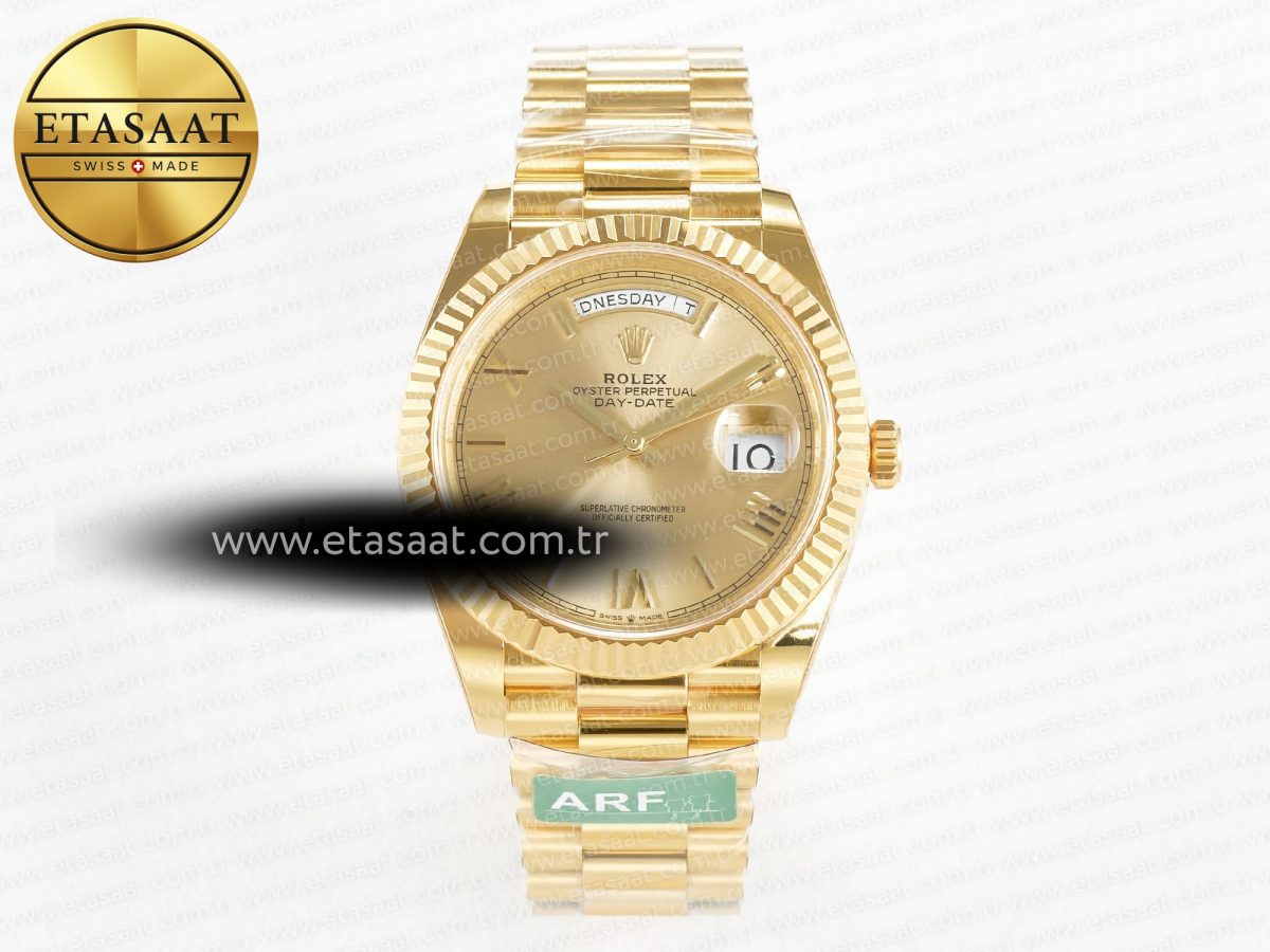 Rolex DayDate 40 YG 228238 ARF 1:1 Best Edition YG Roman Dial on President Bracelet VR3255 - Görsel 3