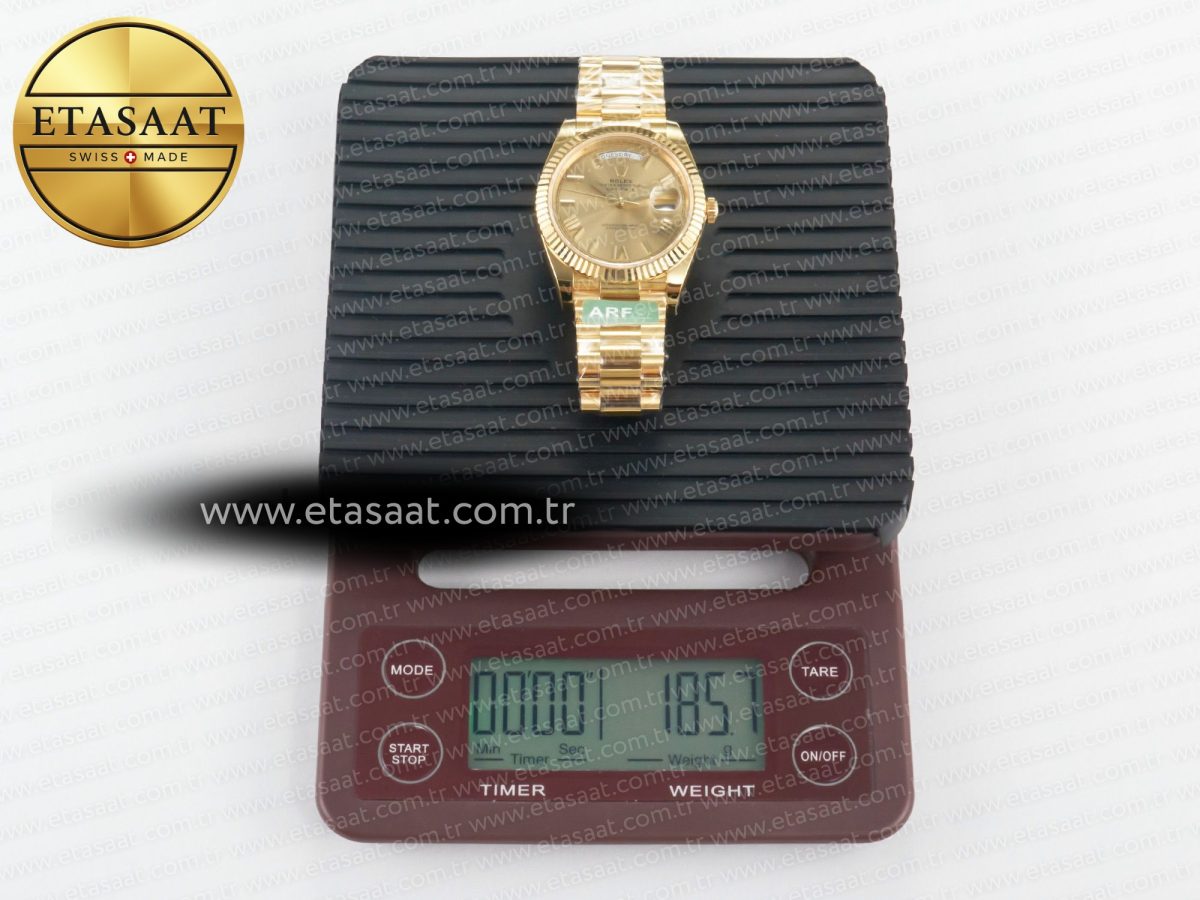 Rolex DayDate 40 YG 228238 ARF 1:1 Best Edition YG Roman Dial on President Bracelet VR3255 - Görsel 33
