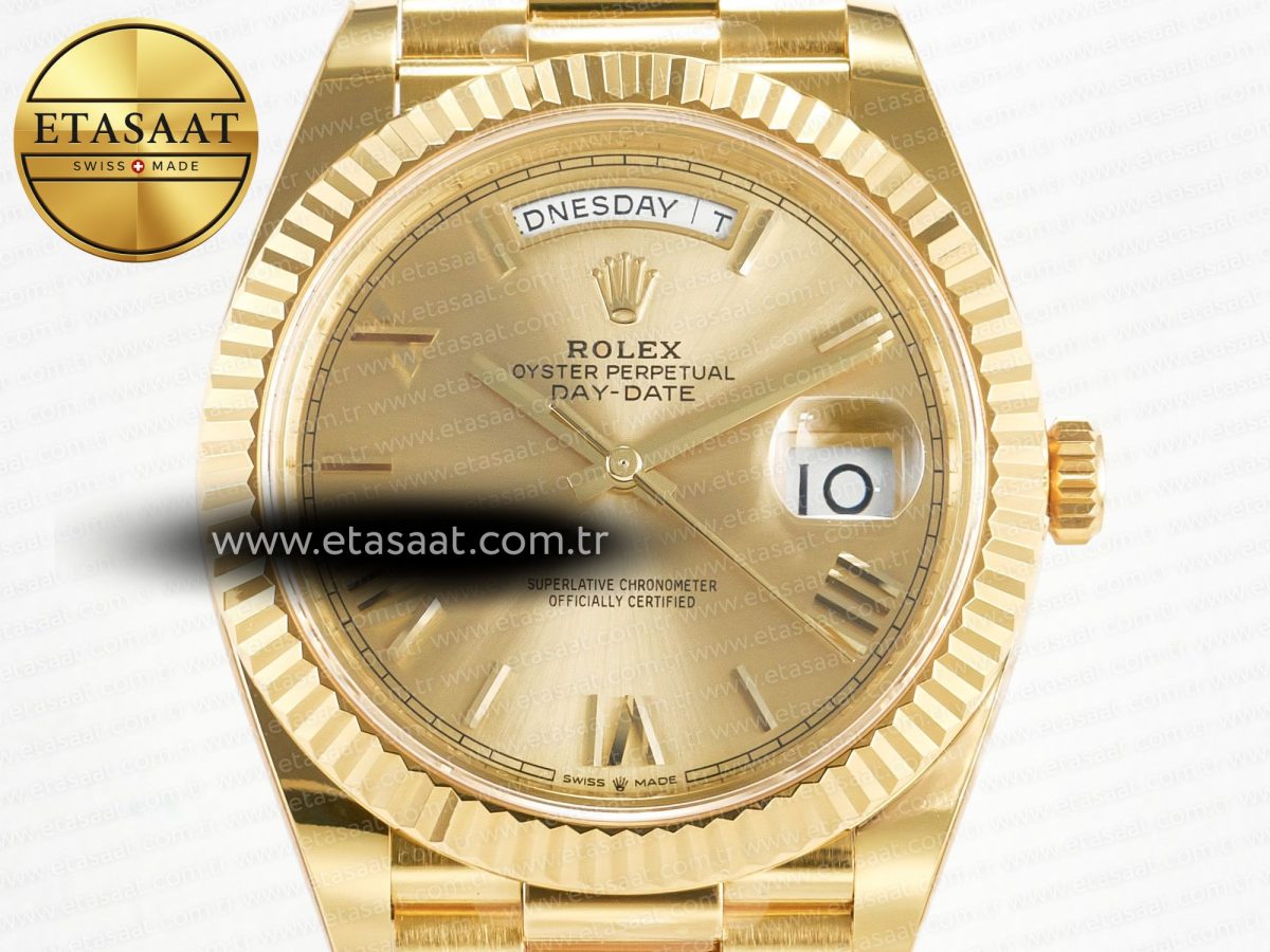 Rolex DayDate 40 YG 228238 ARF 1:1 Best Edition YG Roman Dial on President Bracelet VR3255 - Görsel 4
