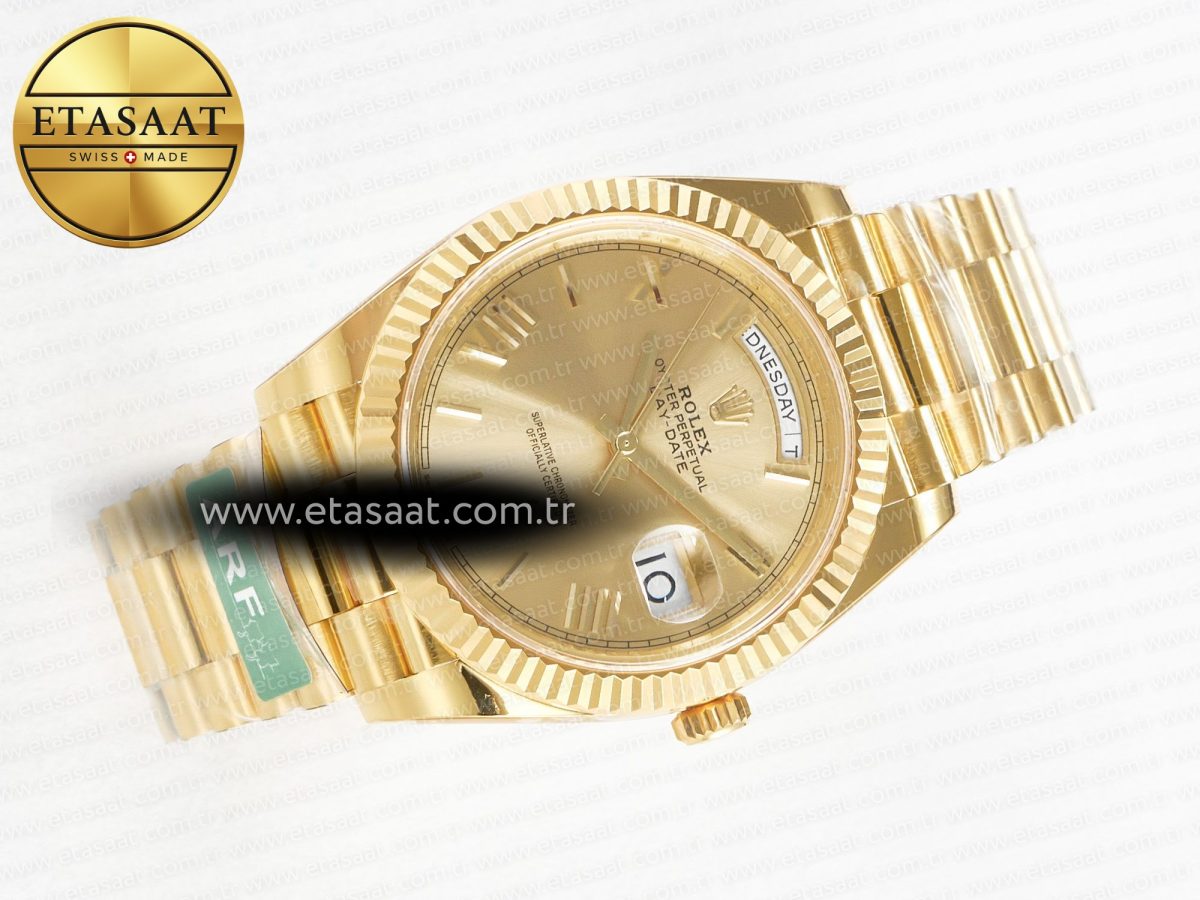 Rolex DayDate 40 YG 228238 ARF 1:1 Best Edition YG Roman Dial on President Bracelet VR3255 - Görsel 8