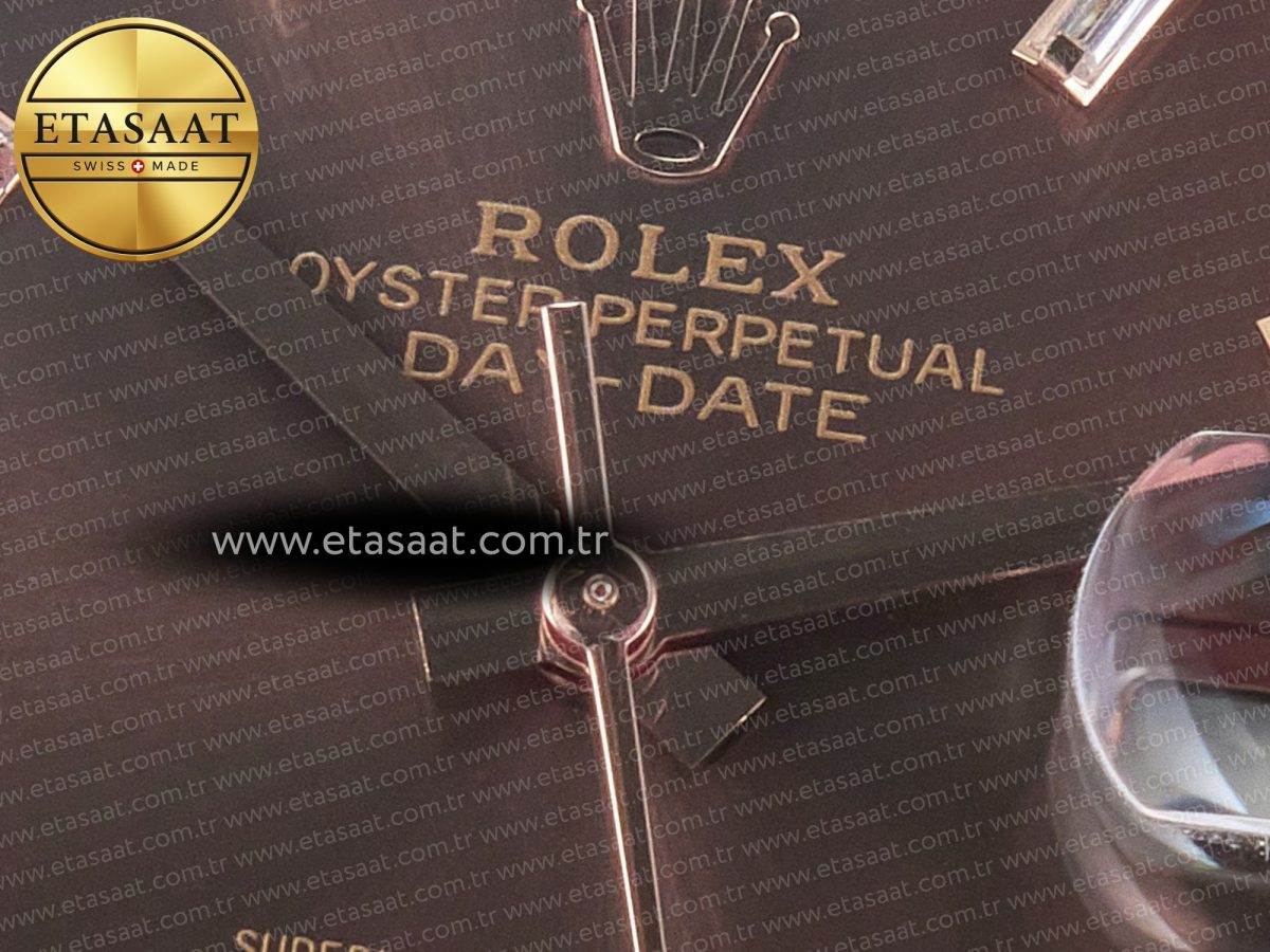 Rolex DayDate 40 228235 ARF 904L Steel Brown Crystal Diamonds Bezel on President Bracelet VR3255 - Görsel 10
