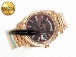 Rolex DayDate 40 228235 ARF 904L Steel Brown Crystal Diamonds Bezel on President Bracelet VR3255 - Görsel 8