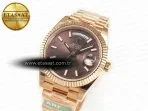 Rolex DayDate 40 228235 ARF 904L Steel Brown Stick Dial on President Bracelet VR3255