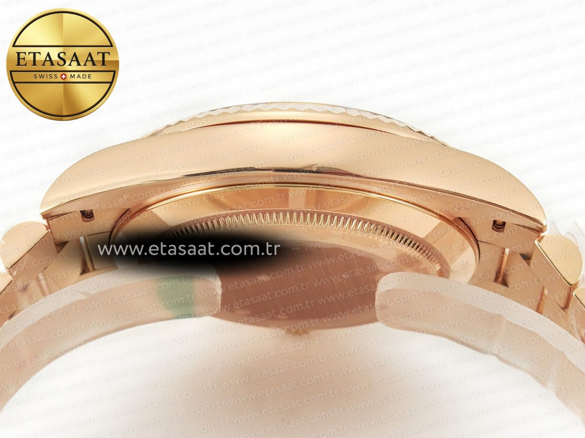 Rolex DayDate 40 228235 ARF 904L Steel Brown Stick Dial on President Bracelet VR3255 - Görsel 14