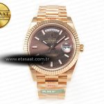 Rolex Day-Date 40 228235 ARF Kahve Çizgi Kadran VR3255 Eta Saat - Görsel 3 - 1:1 Süper Klon Saat