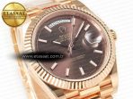 Rolex DayDate 40 228235 ARF 904L Steel Brown Stick Dial on President Bracelet VR3255 - Görsel 5
