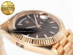 Rolex DayDate 40 228235 ARF 904L Steel Brown Stick Dial on President Bracelet VR3255 - Görsel 7