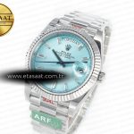 Rolex DayDate 40 228236 ARF 904L Steel Tiffany Blue Crystal Diamonds Bezel on President Bracelet VR3255