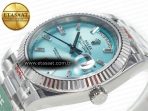 Rolex DayDate 40 228236 ARF 904L Steel Tiffany Blue Crystal Diamonds Bezel on President Bracelet VR3255 - Görsel 6