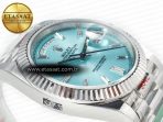 Rolex DayDate 40 228236 ARF 904L Steel Tiffany Blue Crystal Diamonds Bezel on President Bracelet VR3255 - Görsel 7