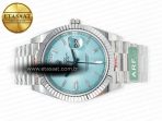 Rolex DayDate 40 228236 ARF 904L Steel Tiffany Blue Crystal Diamonds Bezel on President Bracelet VR3255 - Görsel 9