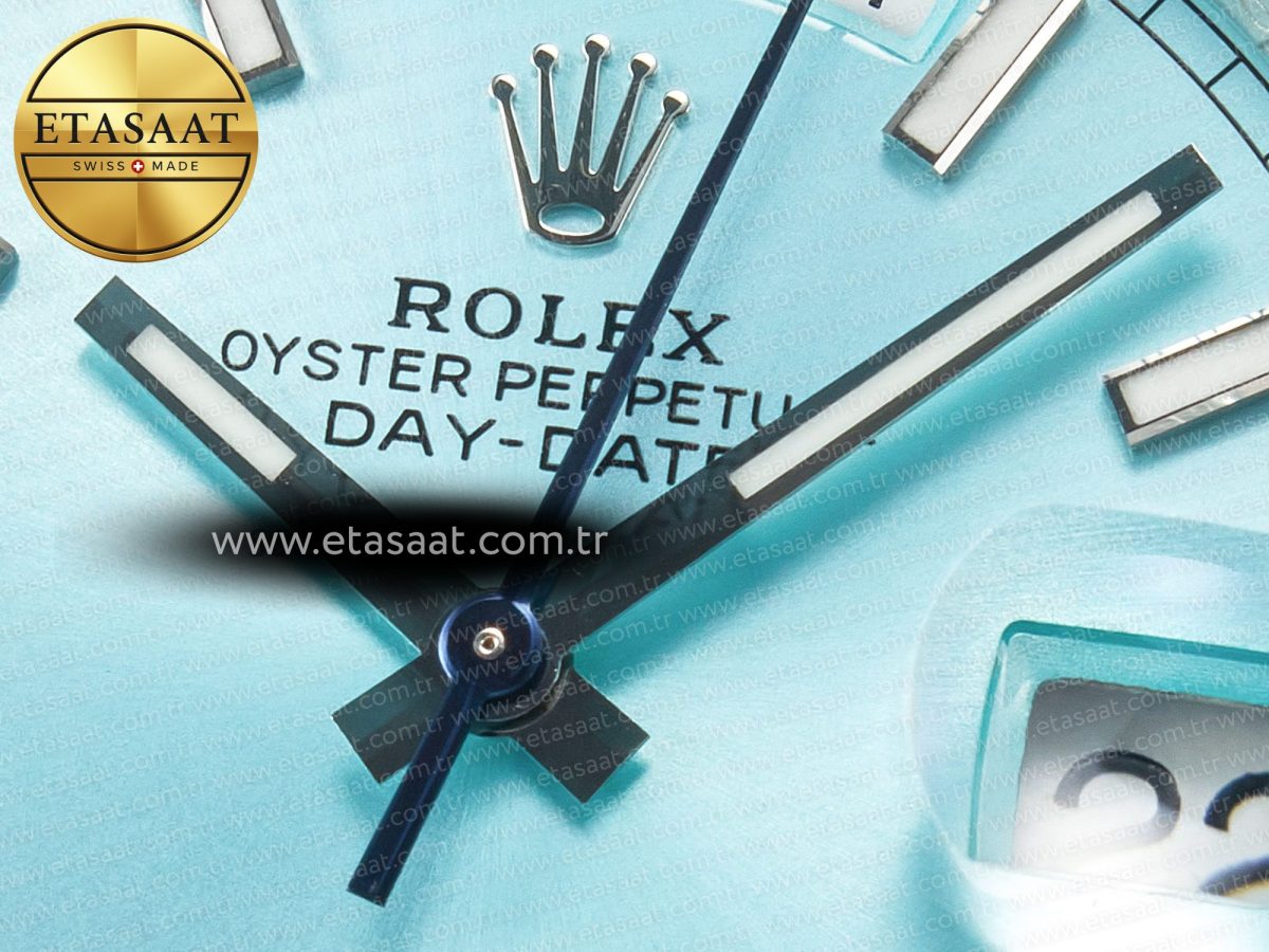 Rolex DayDate 40 228236 ARF 904L Steel Tiffany Blue Stick Dial on President Bracelet VR3255 - Görsel 10