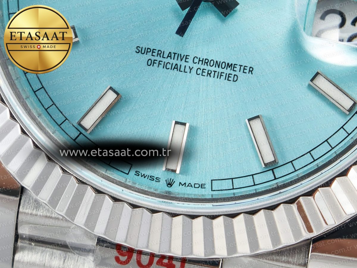 Rolex DayDate 40 228236 ARF 904L Steel Tiffany Blue Stick Dial on President Bracelet VR3255 - Görsel 12