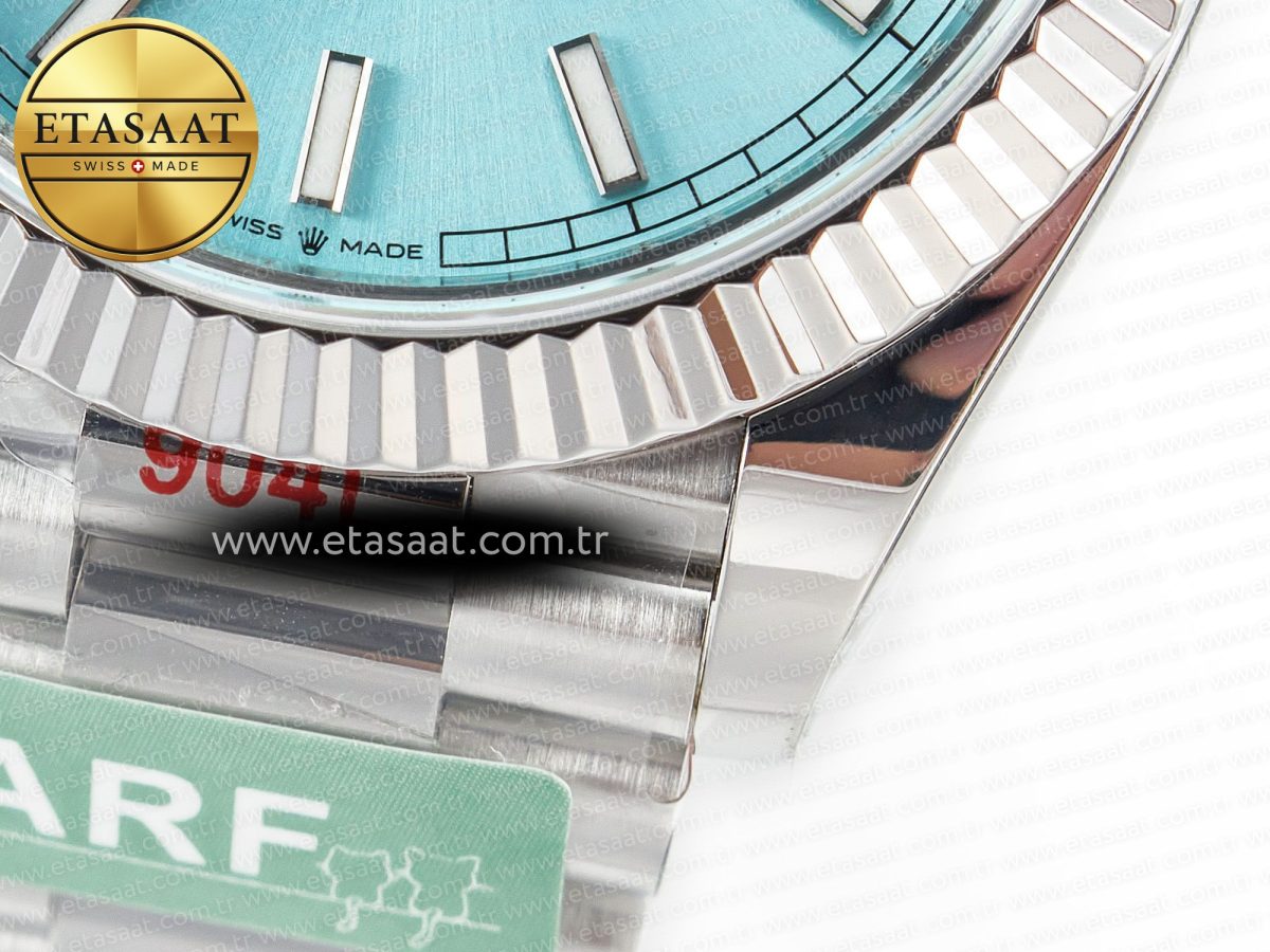 Rolex DayDate 40 228236 ARF 904L Steel Tiffany Blue Stick Dial on President Bracelet VR3255 - Görsel 13