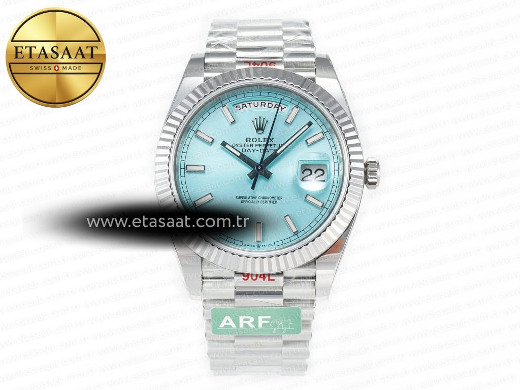 Rolex Day-Date 40 228236 ARF Tiffany Mavi Çizgi VR3255 Eta Saat - Görsel 3 - 1:1 Süper Klon Saat
