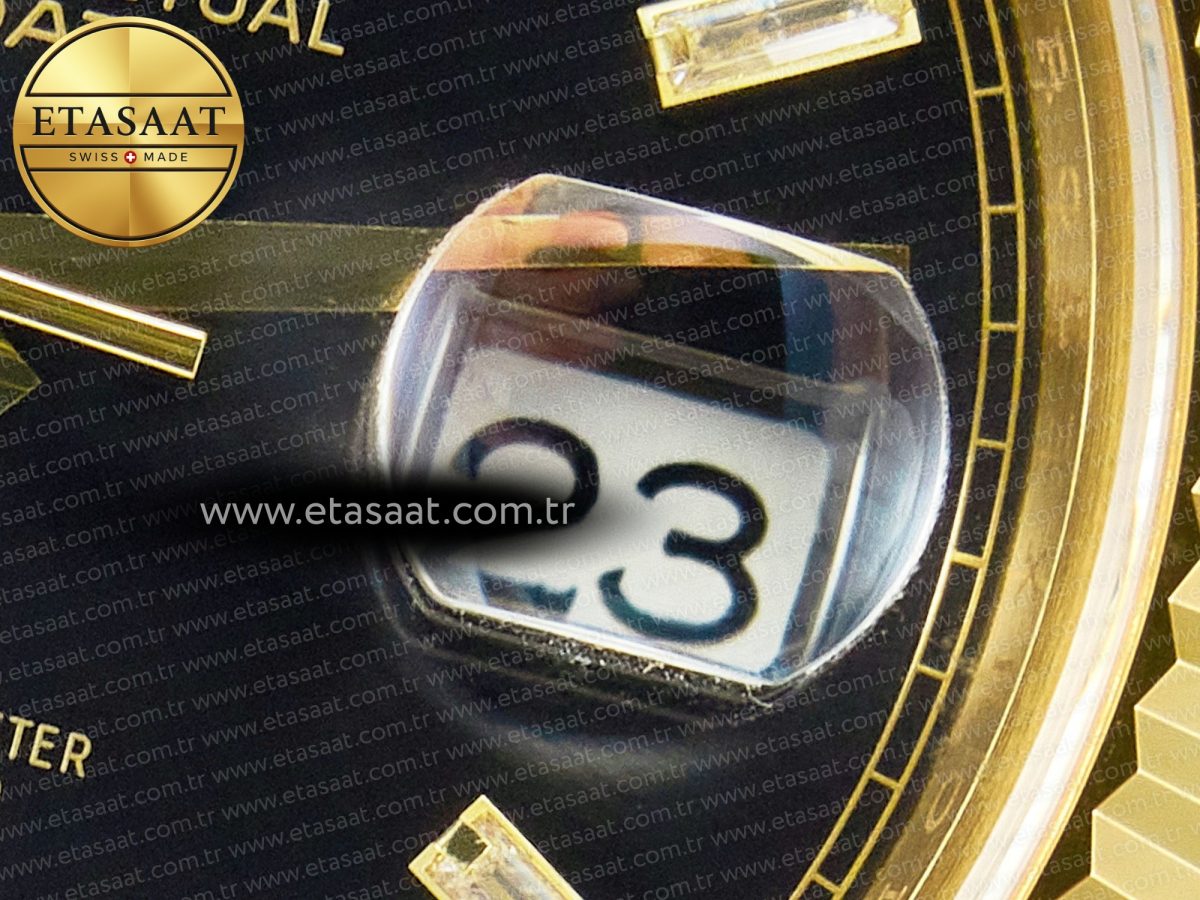 Rolex DayDate 40 228238 ARF 904L Steel Black Crystal Diamonds Bezel on President Bracelet VR3255 - Görsel 10