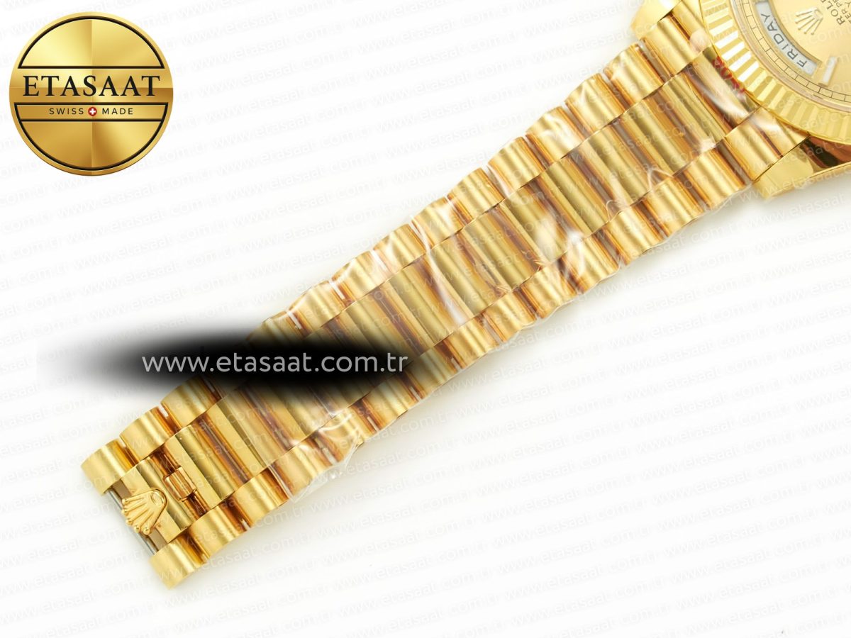 Rolex DayDate 40 228238 ARF 904L Steel Black Crystal Diamonds Bezel on President Bracelet VR3255 - Görsel 26