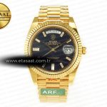 Rolex Day-Date 40 228238 ARF Siyah Pırlantalı VR3255 Eta Saat - Görsel 3 - 1:1 Süper Klon Saat