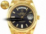 Rolex DayDate 40 228238 ARF 904L Steel Black Crystal Diamonds Bezel on President Bracelet VR3255 - Görsel 4