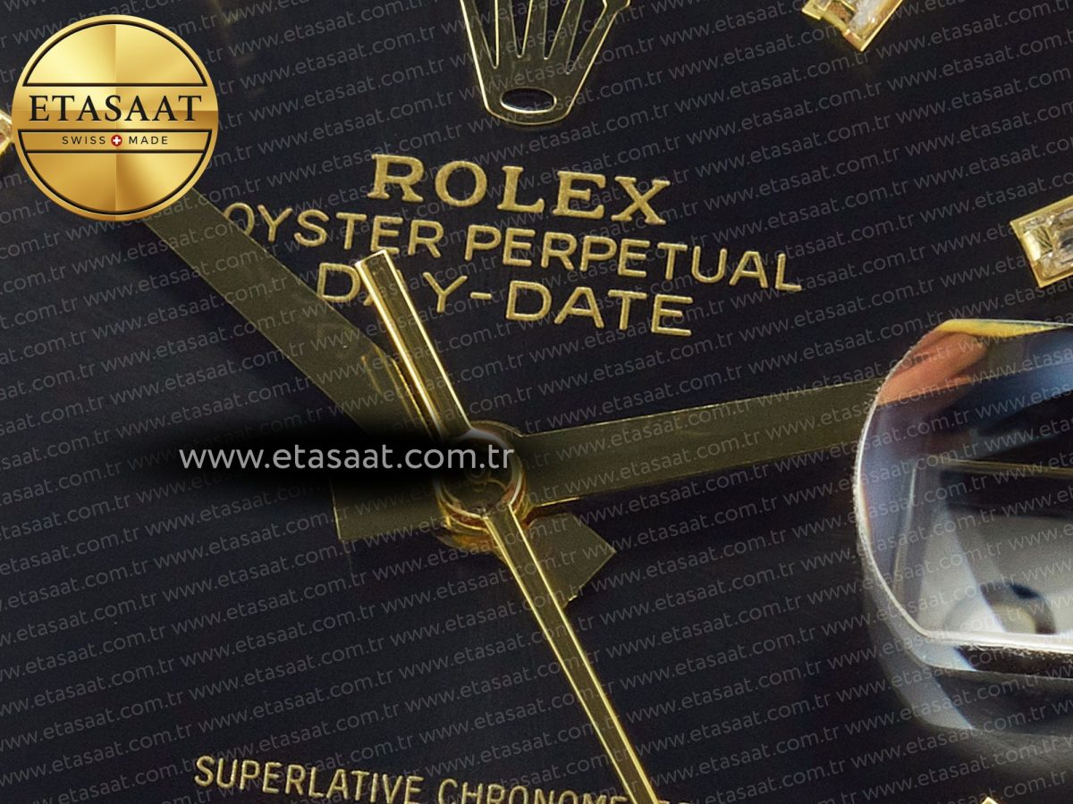Rolex DayDate 40 228238 ARF 904L Steel Black Crystal Diamonds Bezel on President Bracelet VR3255 - Görsel 9