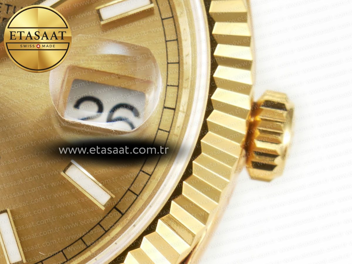 Rolex DayDate 40 228238 ARF 904L Steel Gold Stick Dial on President Bracelet VR3255 - Görsel 11