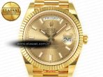 Rolex DayDate 40 228238 ARF 904L Steel Gold Stick Dial on President Bracelet VR3255 - Görsel 4