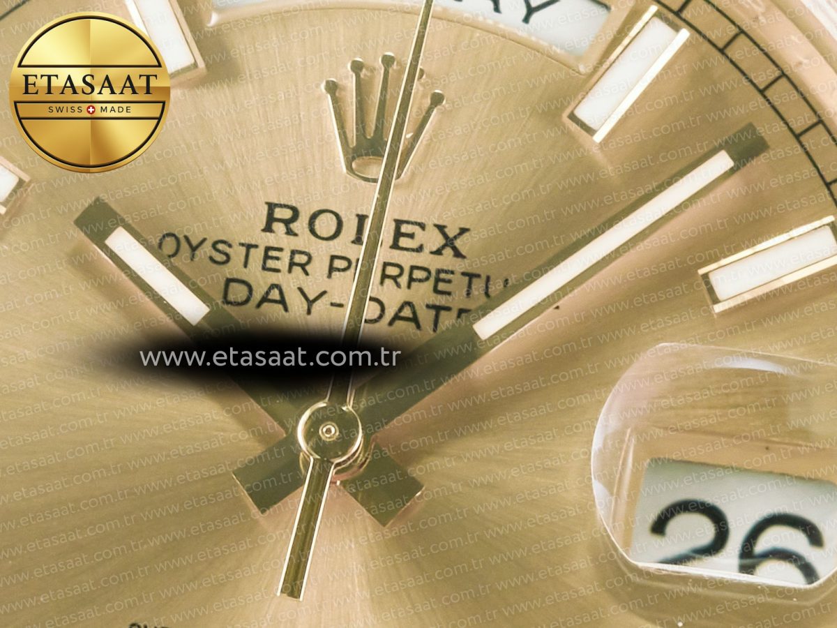 Rolex DayDate 40 228238 ARF 904L Steel Gold Stick Dial on President Bracelet VR3255 - Görsel 9