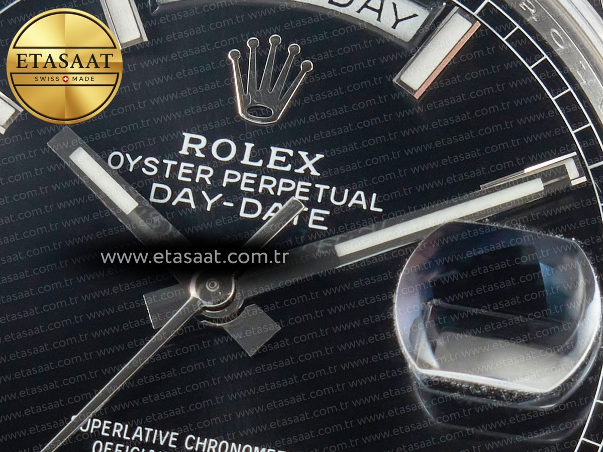 Rolex DayDate 40 228239 ARF 904L Steel Black Dial on President Bracelet VR3255 - Görsel 10