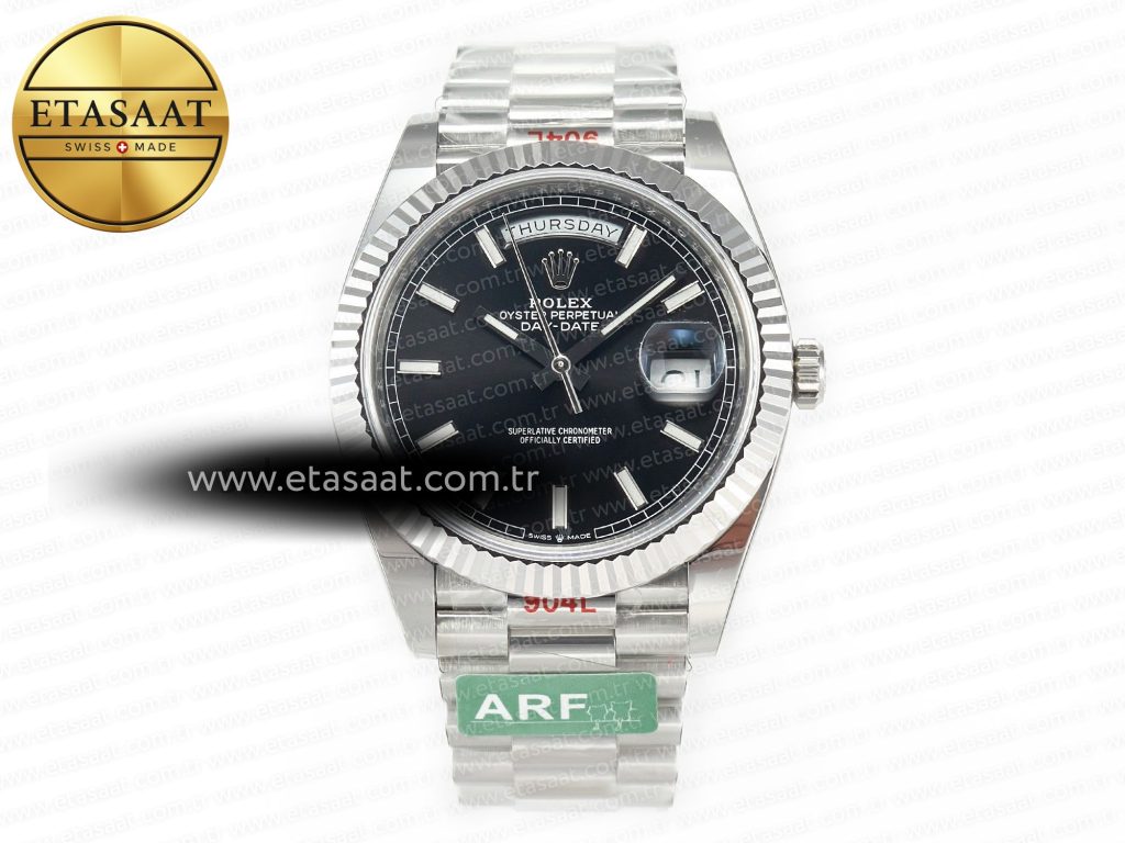 Rolex Day-Date 40 228239 ARF Siyah Kadran President VR3255 Eta Saat - Görsel 3 - 1:1 Süper Klon Saat