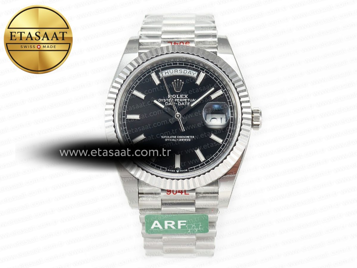 Rolex DayDate 40 228239 ARF 904L Steel Black Dial on President Bracelet VR3255 - Görsel 3
