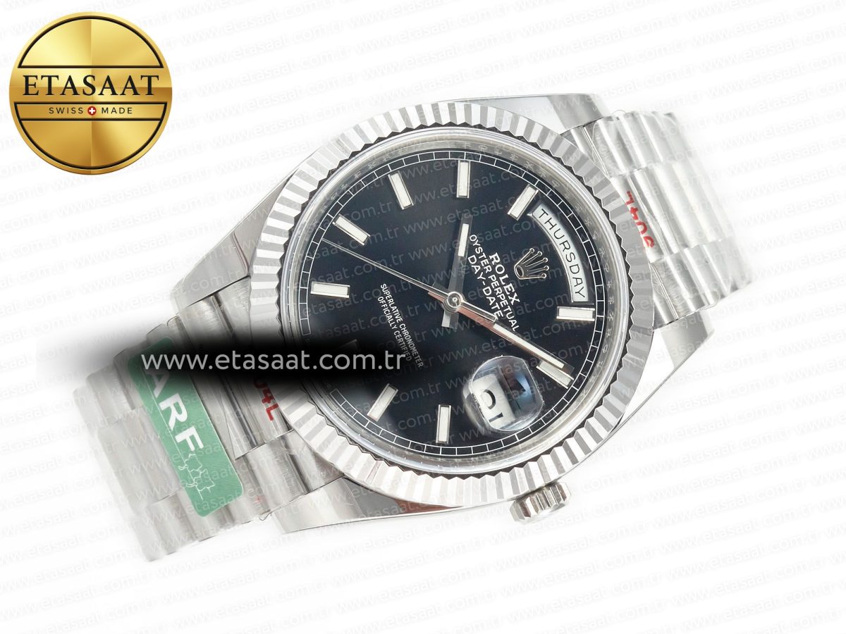 Rolex DayDate 40 228239 ARF 904L Steel Black Dial on President Bracelet VR3255 - Görsel 4