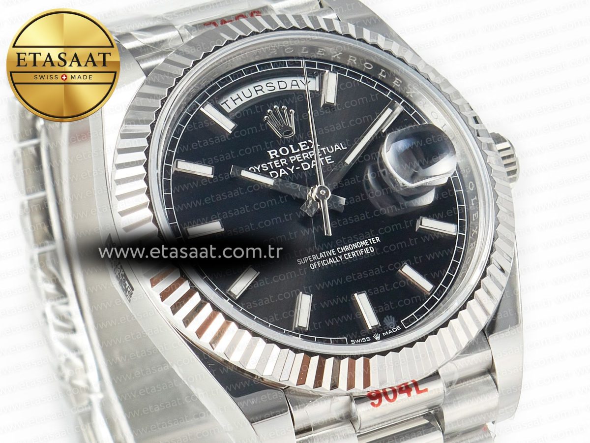 Rolex DayDate 40 228239 ARF 904L Steel Black Dial on President Bracelet VR3255 - Görsel 6
