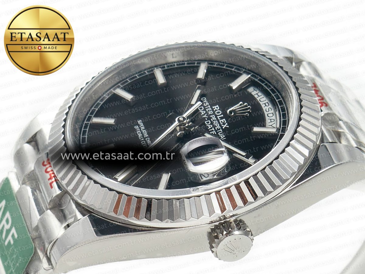 Rolex DayDate 40 228239 ARF 904L Steel Black Dial on President Bracelet VR3255 - Görsel 9